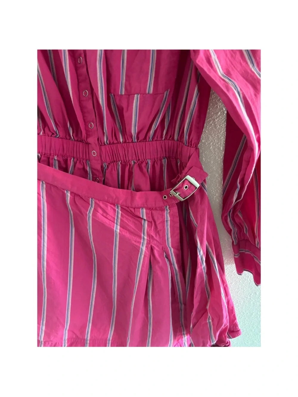 Free People Hot Pink Striped Mini Dress
